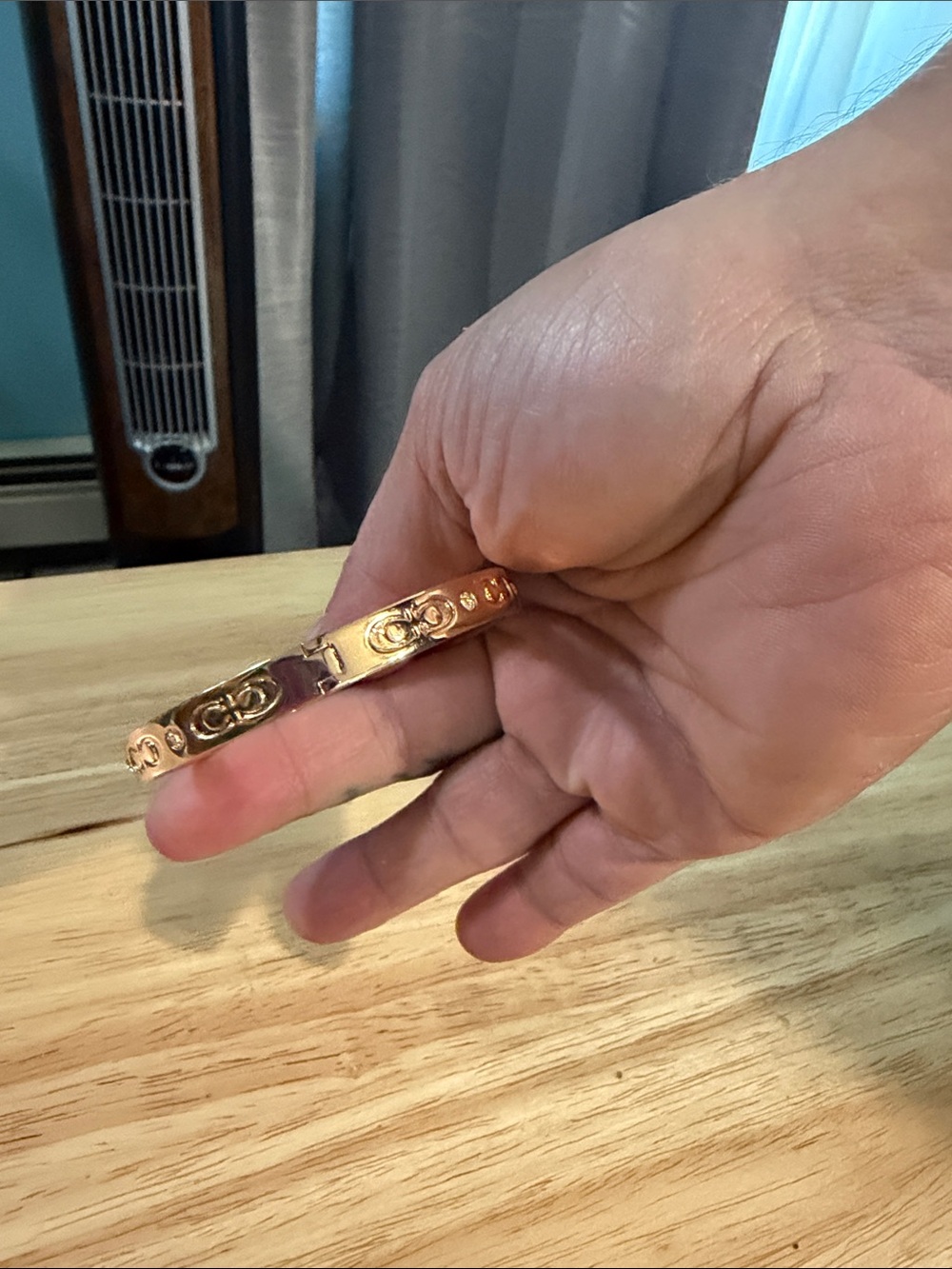 Coach Rose Gold Signature Link Bangle Bracelet - Picture 3 of 5